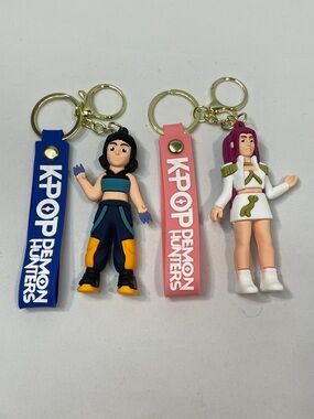 K POP Demon Hunters Zoey & Mira Silicone Keychain/Bag Charm Duo